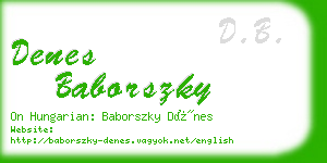 denes baborszky business card